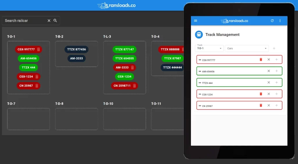 track management screenshots