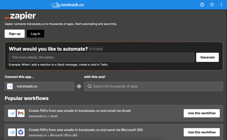 zapier integration sample